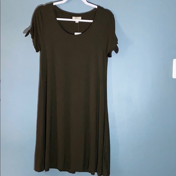 NWT Style & Co Olive Green T-Shirt Dress Sz XS - Picture 1 of 4